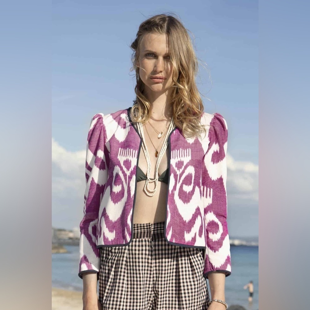 Alix of Bohemia Sly Fox Silk Moiré Ikat Jacket XXL